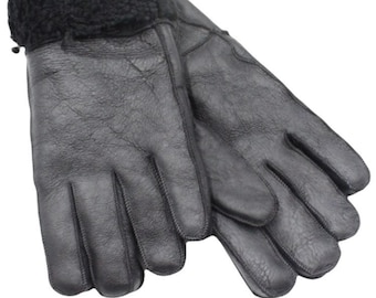 Schwarze Herren Handschuhe, Schwarze Schaffell Handschuhe, Leder, Nappa Lamm, Herrenhandschuhe uk, perfektes Geschenk