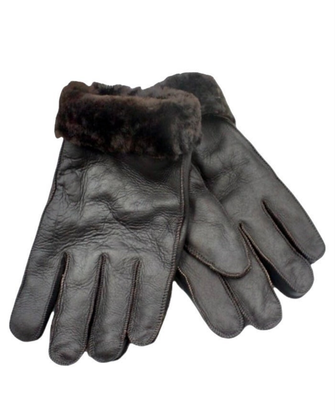 Mens Luxury Brown Sheepskin Gloves ,leather Finish,nappa Lamb, Mens