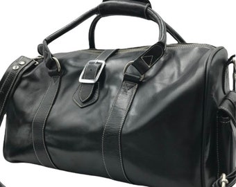 Leder Weekender,Ledertasche,Schwarze Haut.