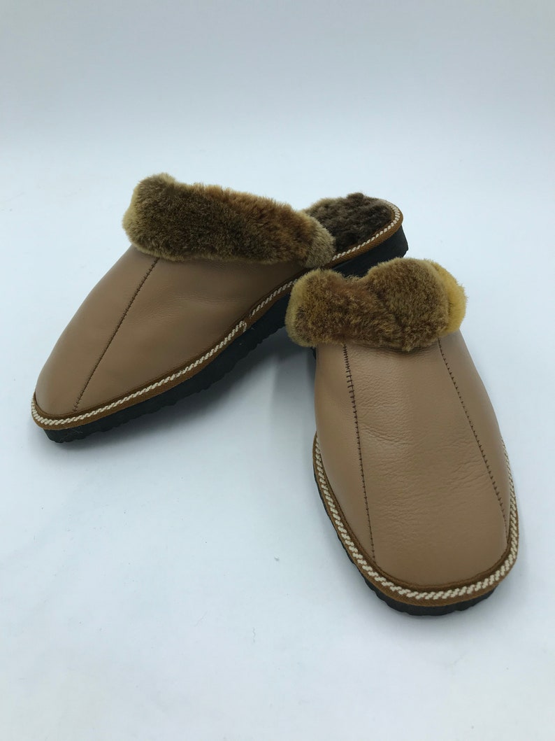 sheepskin slippers with heel