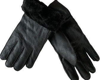 Ladies Sheepskin nappalamb gloves, Black, luxury gloves ,women s gloves perfect gift