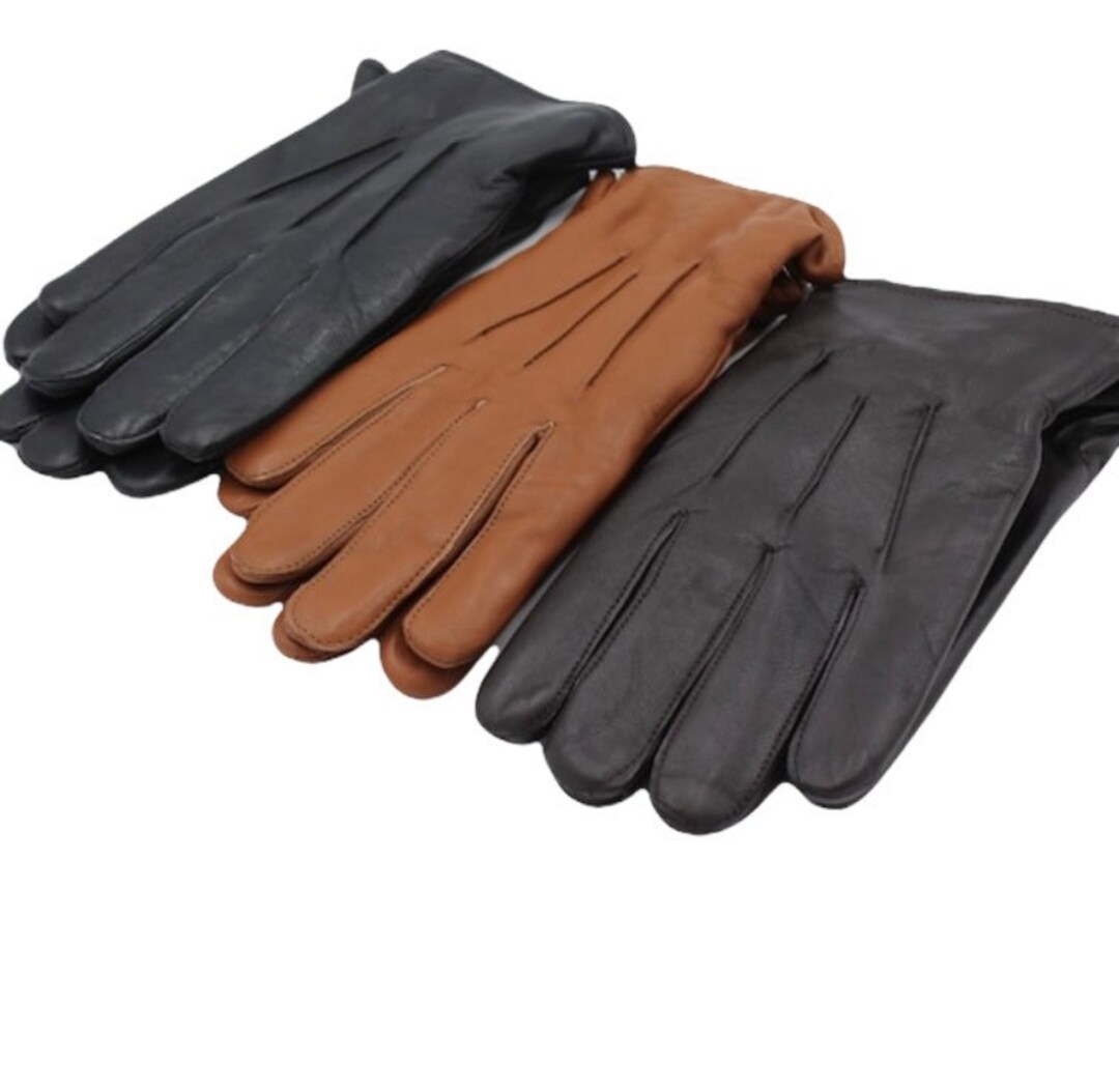 Mens Leather Gloves , Thermal Lined Gloves, Luxury Mens Gloves,black