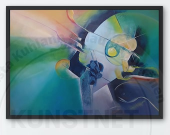 Blue Worlds | Abstract Art Print on Canvas, Modern Print in Blue, Modern Art, Wall Decor, Gift