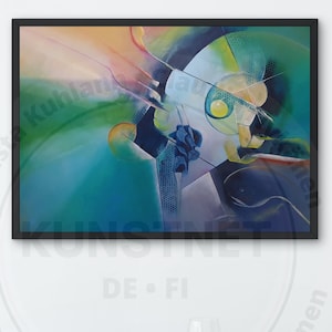 Blue Worlds | Abstract Art Print on Canvas, Modern Print in Blue, Modern Art, Wall Decor, Gift