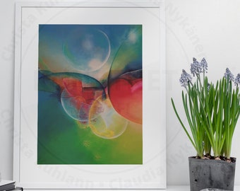 Abstract Art Print Blue, Abstract Poster Blue, Abstract Modern Art, Wall Decor Blue, Art Poster, Art by Christa Kuhlmann