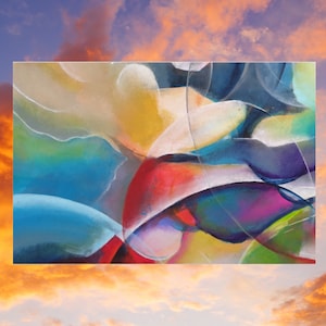 Postcard Eagle abstract, tarjeta de arte única colorida, nubes de la tarjeta de felicitación, tarjeta de la boda tarjeta de felicitación, diseño original por Kuhlmann