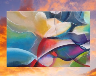 Postcard Eagle Abstract, Unique Art Card Colorful, Greeting Card Clouds, Wedding Card Congratulations Card, Original Design by Kuhlmann