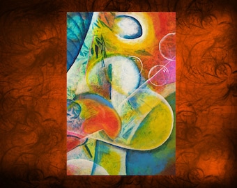 Postcard Life, Unique Art Card, Greeting Card, Postcard with Art Print, Wedding Card Congratulations Card, Original Design by Kuhlmann
