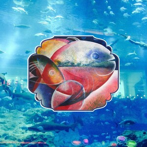 Sticker fish, sticker art print fish stickers colorful fish, stickers for laptop, stickers for water bottle, design by Kuhlmann