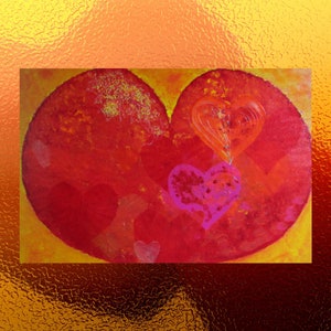Corazón de la postal, tarjeta de arte única rojo, tarjeta de felicitación corazones rojo, tarjeta de boda felicitaciones tarjeta roja, diseño original por Kuhlmann