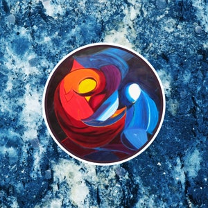 Adesivo madre e bambino, adesivo arte stampa madre, madre adesivo astratto, adesivo per bottiglia d'acqua laptop, design di Kuhlmann
