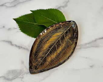 Hydrangea Leaf Dish, Handmade Pottery