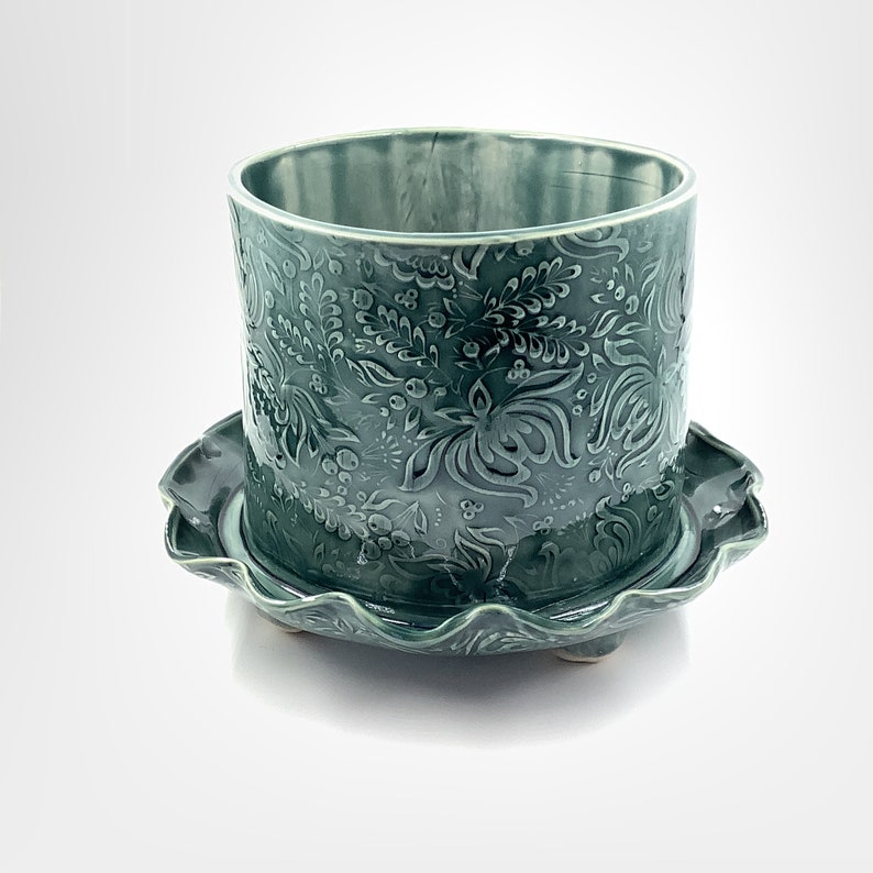Handmade Pottery Flourish 6 Flowerpot