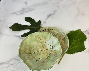 Botanical Breakfast set, Plate & Bowl, Handmade Pottery