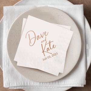 Tovaglioli da matrimonio personalizzati con nome / Tovaglioli da festa personalizzati con 100 fogli / Qualsiasi testo sui tovaglioli di fidanzamento
