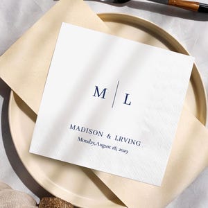 Custom Wedding Napkins With Name | Personalized Party Napkins with 100 Sheets |  Any Text On Engagement Napkins