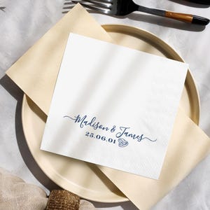 Tovaglioli da matrimonio personalizzati con nome / Tovaglioli da festa personalizzati con 100 fogli / Qualsiasi testo sui tovaglioli di fidanzamento