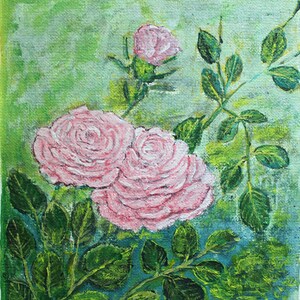 Mini série de jardin canvas art peinture acrylique originale sur toile