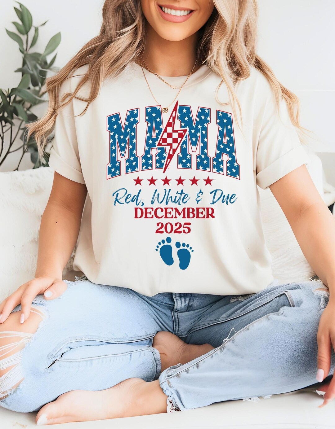 4th of July Pregnancy Announcement Shirt, Red White & Due, Baby Shower ...