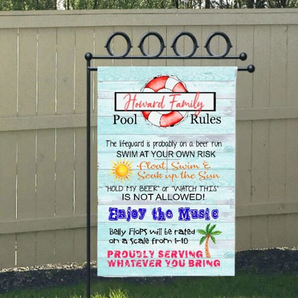 Pool Rules Sign Etsy