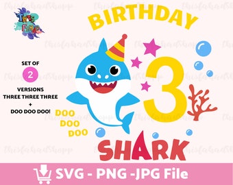 Baby Shark 3rd Birthday Svg Etsy Singapore Baby Shark 3rd Birthday Svg Etsy Singapore