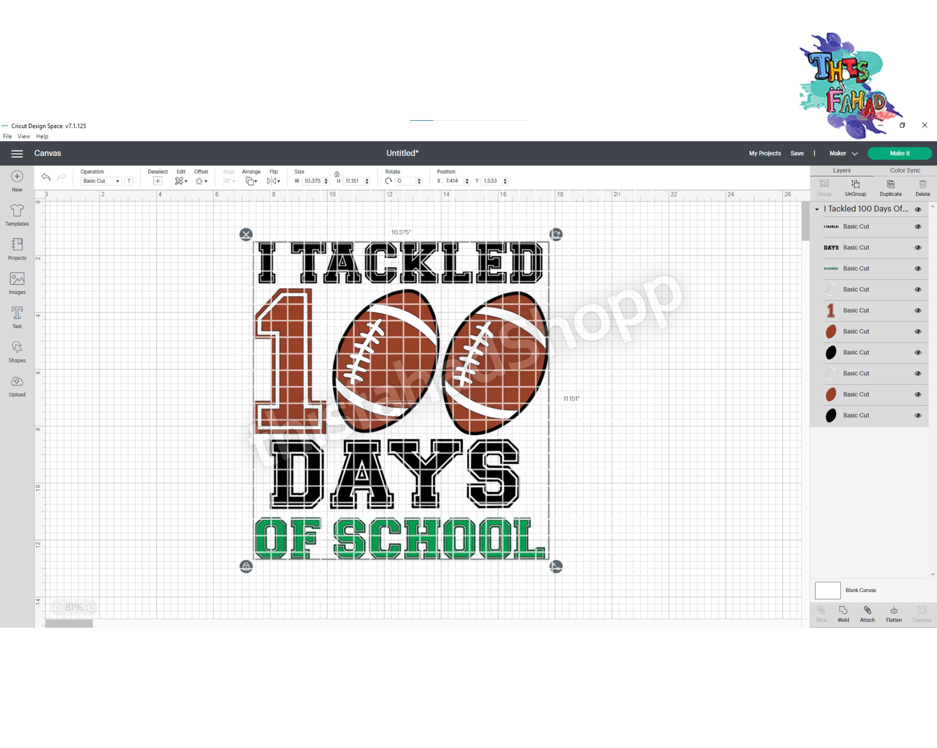 100 Days of School SVG, I Tackled 100 Days of School Svg, Football Svg ...