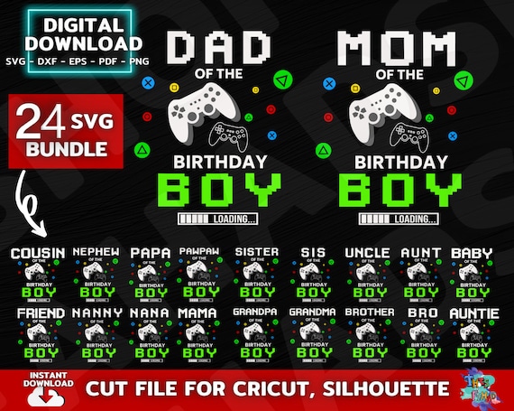 Bundle Family Birthday Game Svg,Birthday Party Boy Svg,Play Game Svg,Video Game Svg,Game Birthday Svg,Birthday Svg,Family Game Svg,Svg,Png