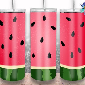 Watermelon 20oz Skinny Tumbler Design, Summer Tumbler Wrap Sublimation Straight & Tapered Tumbler PNG File Digital Download