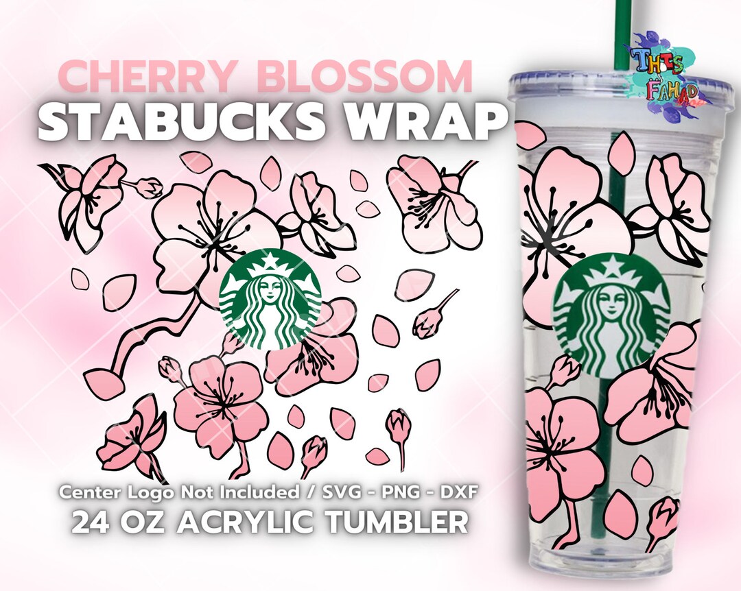 Cherry Blossom Starbucks Cup Svg Flowers Cup Svg Peony Etsy
