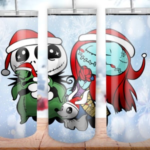Before Christmas 20oz Skinny Tumbler Design, Nightmare Christmas Wrap, Sublimation Straight & Tapered Tumbler PNG File Digital Download