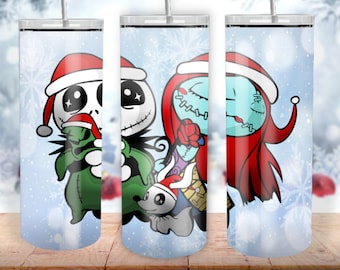 Before Christmas 20oz Skinny Tumbler Design, Nightmare Christmas Wrap, Sublimation Straight & Tapered Tumbler PNG File Digital Download
