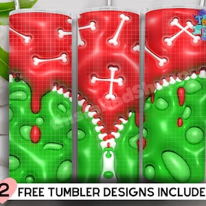 3D Inflated Blood Dripping Tumbler Wrap, Spooky Season PNG, Puff Halloween Tumbler - 20 oz Skinny Tumbler Download - Straight & Tapered