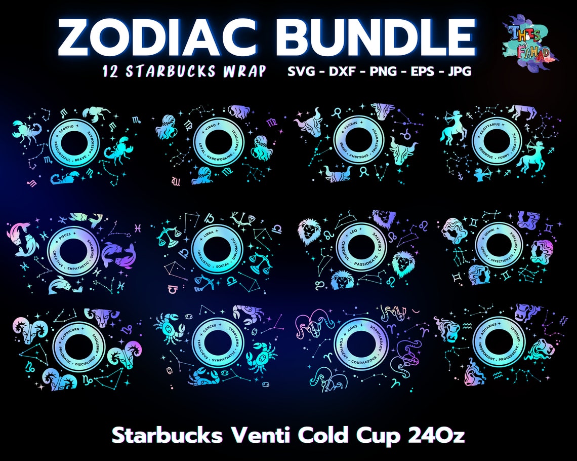 Download Zodiac Bundle SVG Astrology SVG Horoscopes SVG Bundle | Etsy