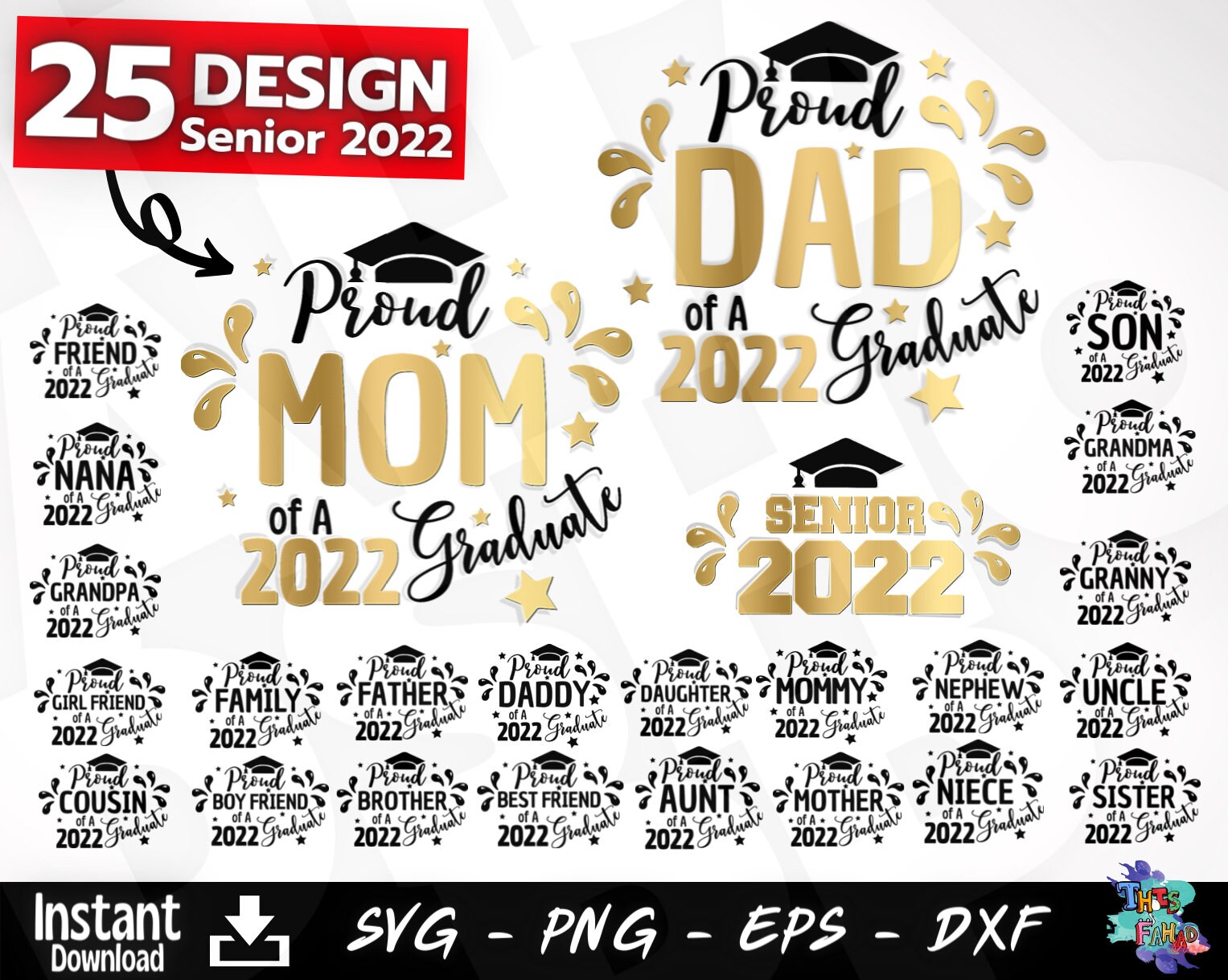 Prints Graduation SVG Bundle Graduation SVG 2022 16 Premium Designs SVG ...
