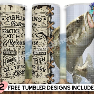 Fishing Tumbler Wrap PNG Sublimation Illustration par Orion Art