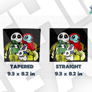 K&ouml;nnte beinhalten: Eine digitale Illustration von Jack Skellington und Sally aus dem Film Nightmare Before Christmas. Sie halten sich an den H&auml;nden und stehen vor einem Vollmond. Das Bild ist im Cartoon-Stil gehalten und hat einen schwarzen Hintergrund.