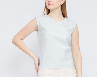 Light Stripe Blouse with Tie Back