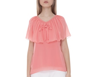 Ruffle Chiffon Blouse