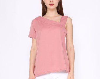 One Shoulder Short Sleeve Top