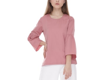 Ruffle Wide Sleeve Top