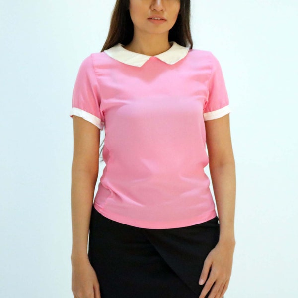 White Collar Pink Shirt