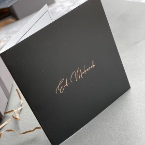 NEW Gold Foiled Personlised charity Eid Mubarak Wenskaarten van Olive & Gray