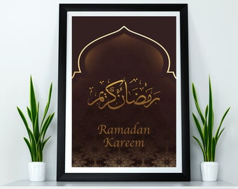 Islamitische Kunst, Ramadan Kareem, Islamitische Decoratie, Islam Print, Islam Poster, Arabische Kunst, Heilige Maand Poster Print Muur Opknoping Decor A4 A3 A2