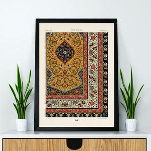 Persian Pattern Wall Art | Persian Wall Décor | Traditional Persian Prints | Abstract Aztec Art | Albert Racinet L'ornement Polychrome Art