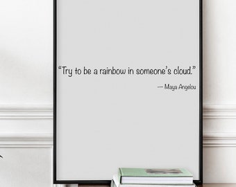 Inspirational Loving Quote by Maya Angelou Print mit verschiedenen Schriftarten Optionen Poster Wandbehang Dekor A4 A3 A2