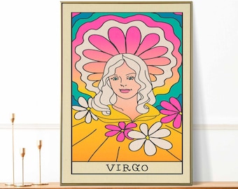 Virgo Astrology Gift | Virgo Star Sign Gift | Virgo Horoscope poster | Virgo Zodiac Sign Prints | Astrology Lover Gift | Spiritual Wall Art