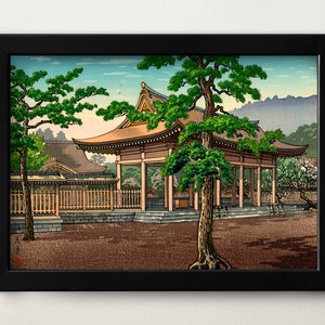 Kashiwara Shrine in Nara by Tsuchiya Koitsu Japanese Art Poster Illustration Print Wall Hanging Decor A4 A3 A2