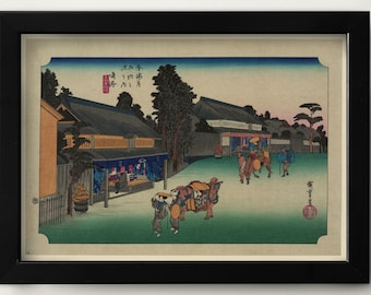 Hiroshige Prints | Narumi Japanese Art | Vintage Art | Living Room Wall Art | Japan Prints | Architecture Print