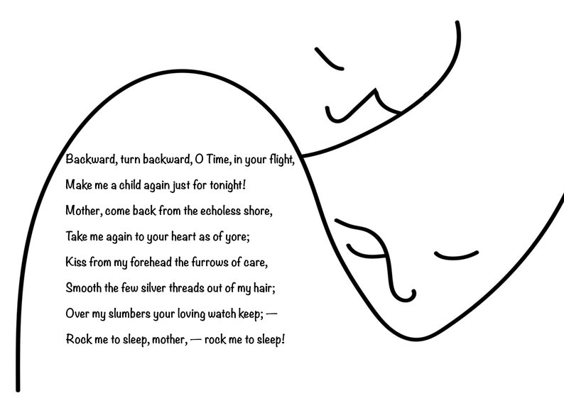 Rock Me to Sleep Poem, Grief Poem, Sad Poem, Poem for Mum, Gift for Mum