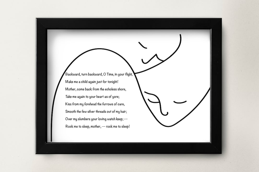 Rock Me to Sleep Poem, Grief Poem, Sad Poem, Poem for Mum, Gift for Mum